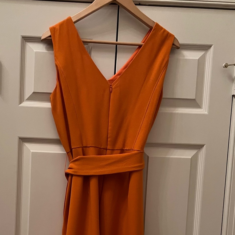 NWT - INC International Concepts –Size 8 Orange Sleeveless V-neck Jumpsuit - Picture 5 of 11